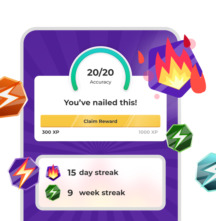 A screen showing the current kahoot streak with the message 
