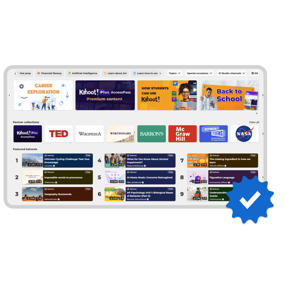 Placeholder image for Kahoot!+ AccessPass study content.
