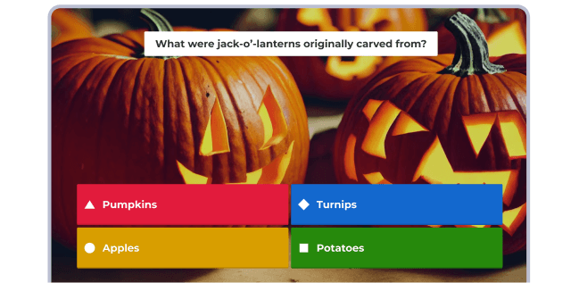 Kahoot answer screen on Macbook