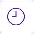 A line icon of a clock face representing time or pacing.