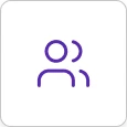 A line icon of two simple person figures representing players or participants.