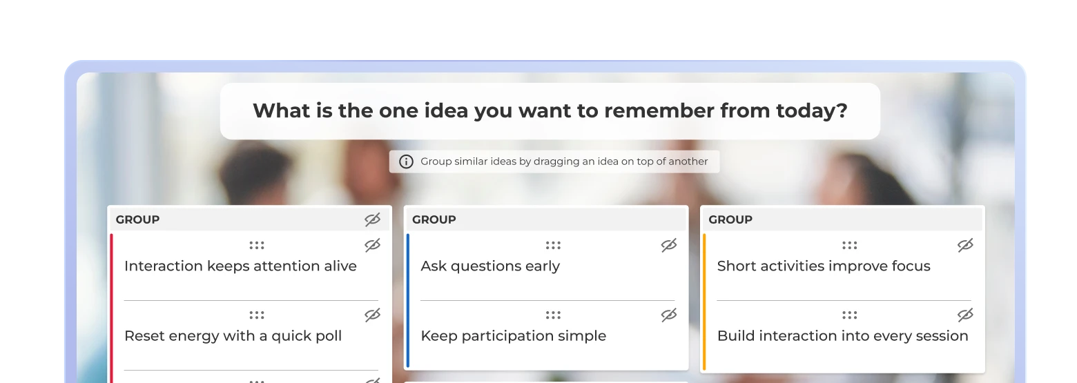 A mobile interface for audience interaction.
