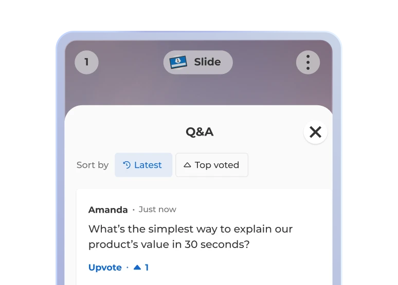 A smartphone screen showing a Kahoot Q&A interface.