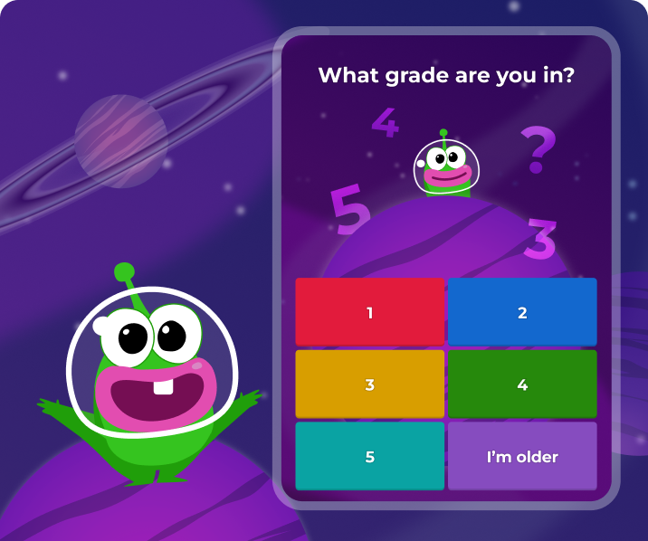 Kahoot game board with player avatars labeled Noah, Isa and Liam collecting gold stars on a desert-themed checkered map