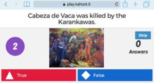 Example of a Kahoot! true/false question